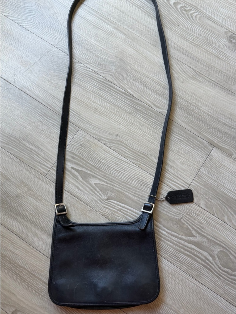Vintage Coach Black Leather Crossbody Bag